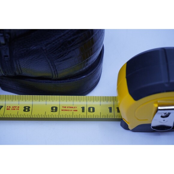 Reyme Boots Western Armadillo Black Leather Pointed Toe Side Zip Mex 28.5 US 9.5 - Picture 11 of 12